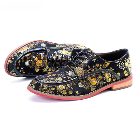 Golden Blossoms Casual Flats