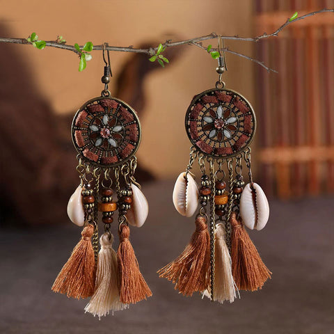 Bohemian Ethnic Retro Long Tassel Earrings