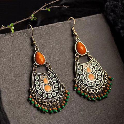 Bohemian Ethnic Retro Long Tassel Earrings