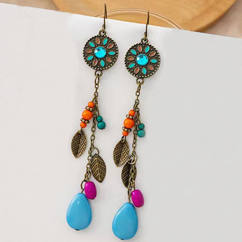 Bohemian Ethnic Retro Long Tassel Earrings