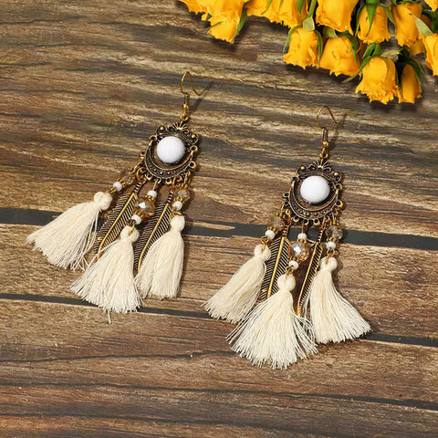 Bohemian Ethnic Retro Long Tassel Earrings