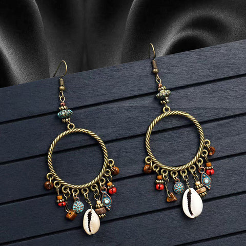 Bohemian Ethnic Retro Long Tassel Earrings