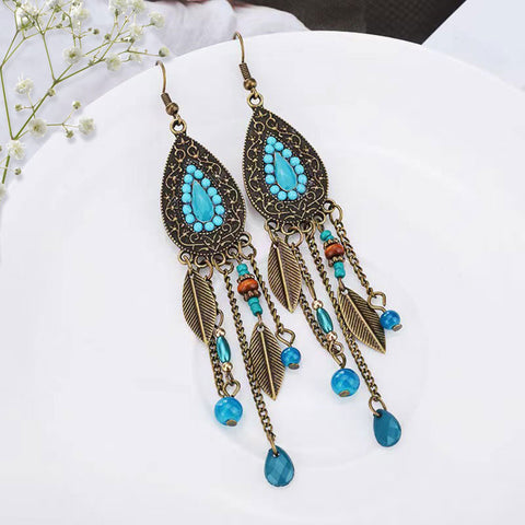 Bohemian Ethnic Retro Long Tassel Earrings