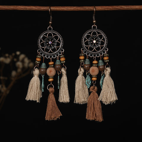 Bohemian Ethnic Retro Long Tassel Earrings