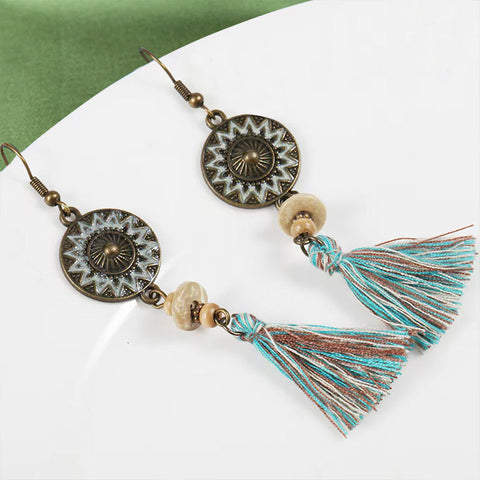 Bohemian Ethnic Retro Long Tassel Earrings