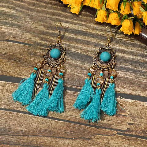 Bohemian Ethnic Retro Long Tassel Earrings