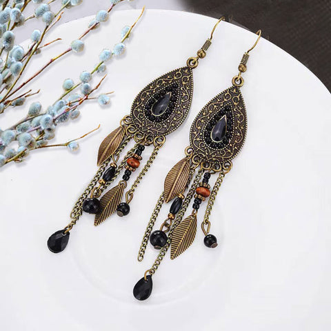 Bohemian Ethnic Retro Long Tassel Earrings