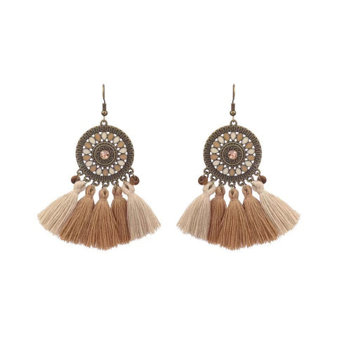 Bohemian Ethnic Retro Long Tassel Earrings