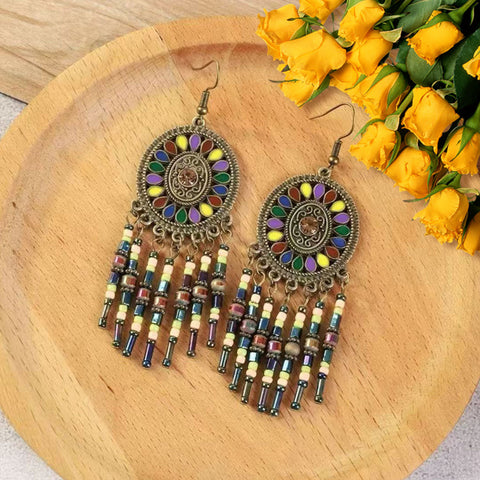 Bohemian Ethnic Retro Long Tassel Earrings