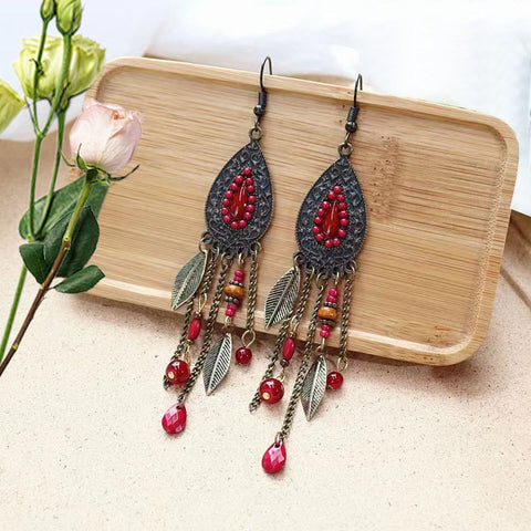 Bohemian Ethnic Retro Long Tassel Earrings