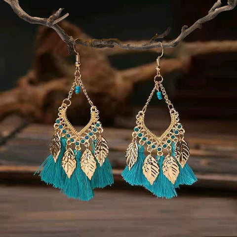 Bohemian Ethnic Retro Long Tassel Earrings