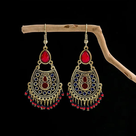 Bohemian Ethnic Retro Long Tassel Earrings