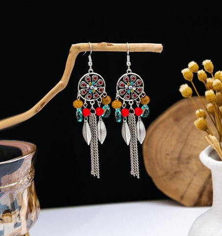 Bohemian Ethnic Retro Long Tassel Earrings