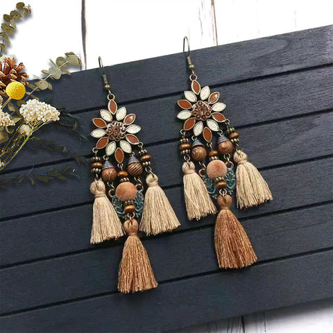 Bohemian Ethnic Retro Long Tassel Earrings