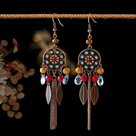 Bohemian Ethnic Retro Long Tassel Earrings