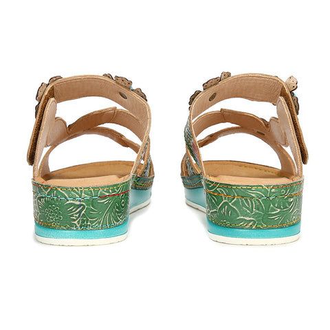 Printed Leather Handmade Sandals