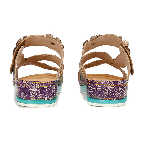 Printed Leather Handmade Sandals