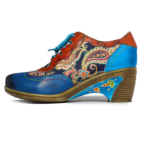 Bohemian Flower Painted Brogue Shoes