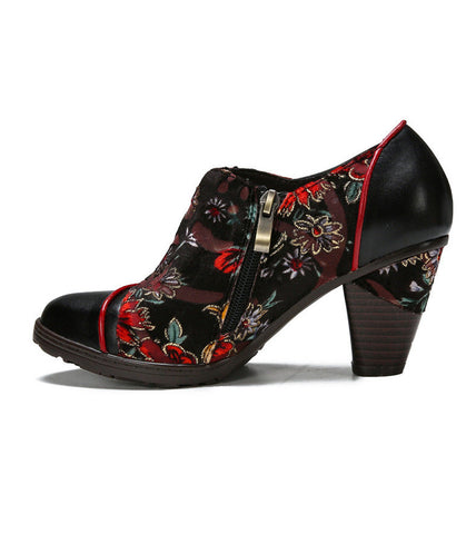 Hand-Painted Floral Laces Elegant Pumps