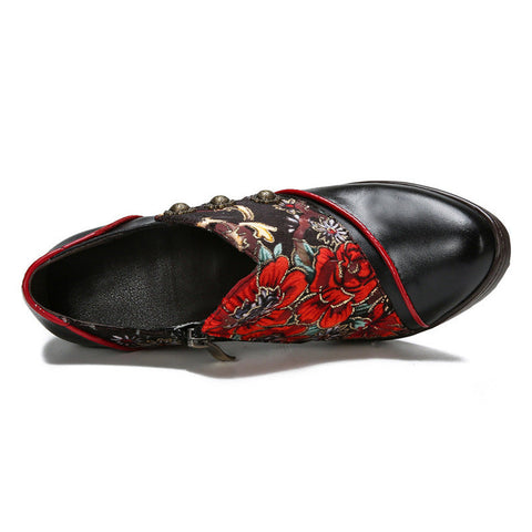 Hand-Painted Floral Laces Elegant Pumps