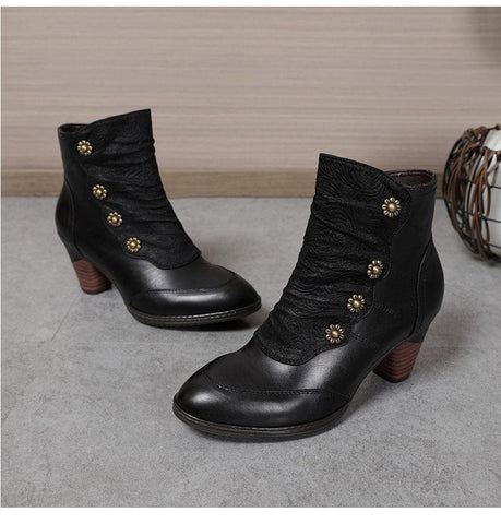 Leather Handmade Ankle Boots (4 COLORS)