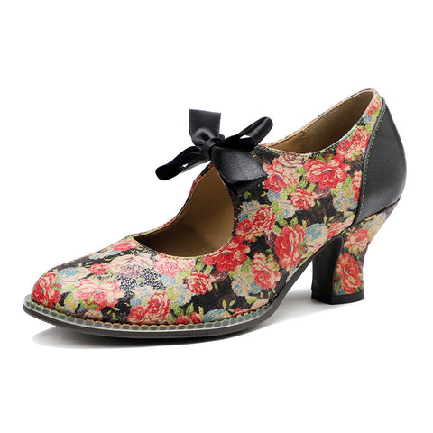 Hand-Painted Floral Laces Elegant Pumps