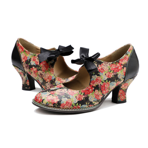 Hand-Painted Floral Laces Elegant Pumps