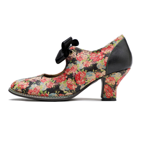 Hand-Painted Floral Laces Elegant Pumps