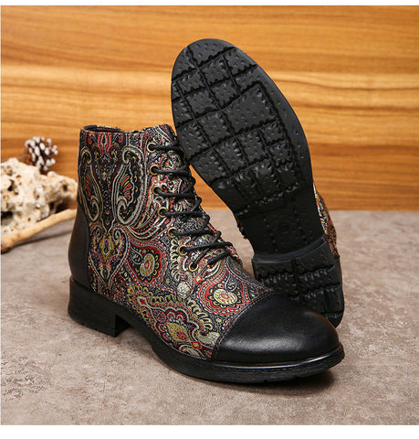 Handmade Leather Comfy Flat Ankle Boots