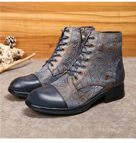 Handmade Leather Comfy Flat Ankle Boots