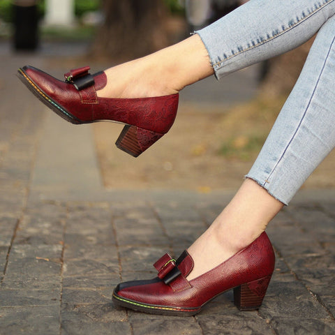 Hand-Painted Leather Pumps