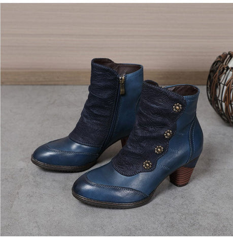 Leather Handmade Ankle Boots (4 COLORS)