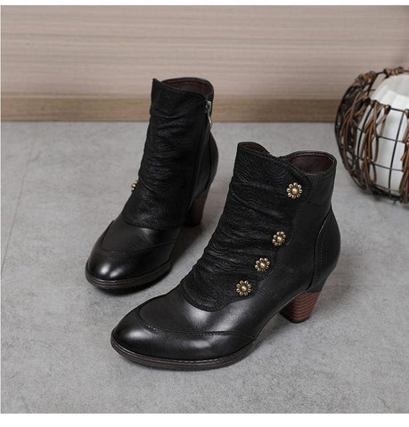 Leather Handmade Ankle Boots (4 COLORS)