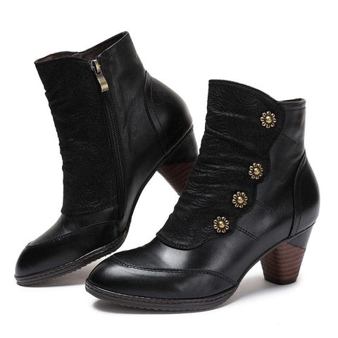 Leather Handmade Ankle Boots (4 COLORS)