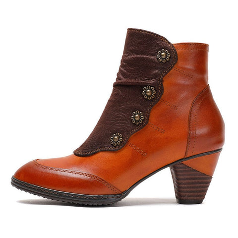 Leather Handmade Ankle Boots (4 COLORS)
