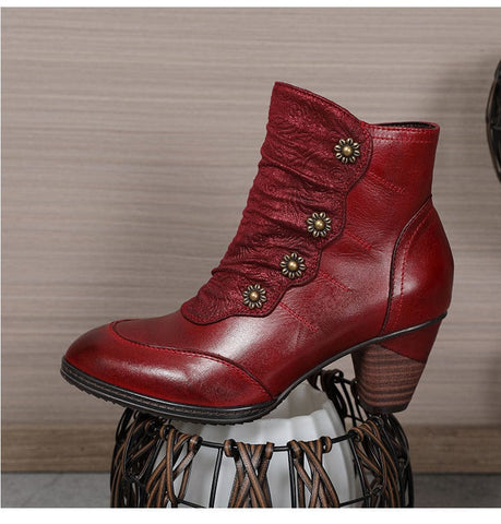 Leather Handmade Ankle Boots (4 COLORS)