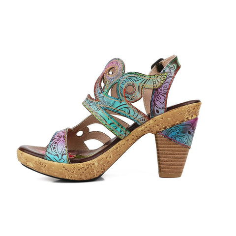 Hand-painted genuine leather creative style sandals