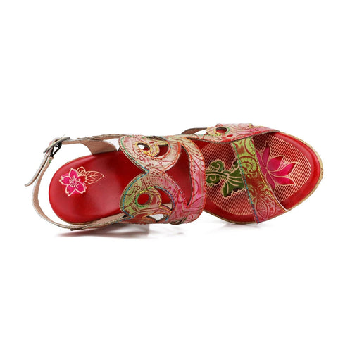 Hand-painted genuine leather creative style sandals