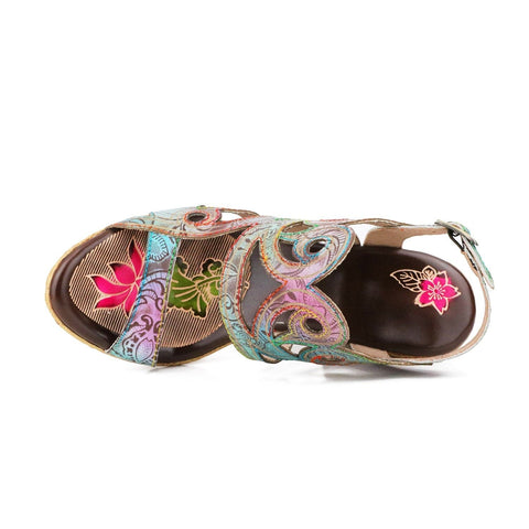 Hand-painted genuine leather creative style sandals