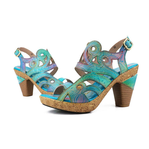 Hand-painted genuine leather creative style sandals