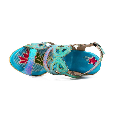 Hand-painted genuine leather creative style sandals