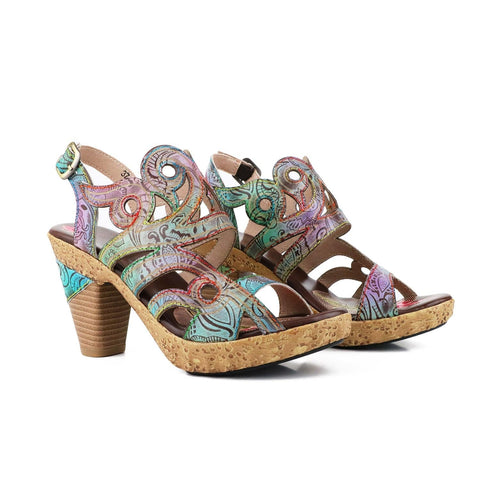 Hand-painted genuine leather creative style sandals