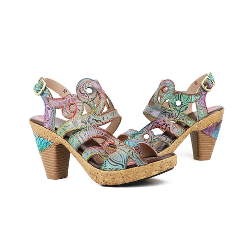 Hand-painted genuine leather creative style sandals