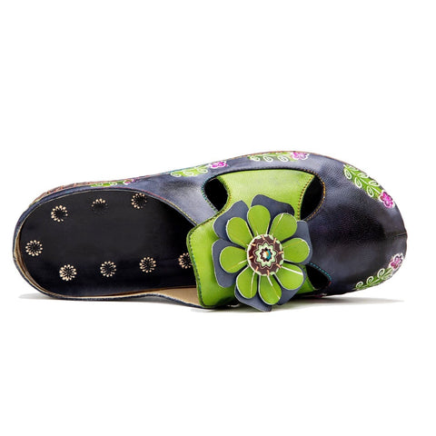 Vintage Printed Handmade Flat Shoes Sandals