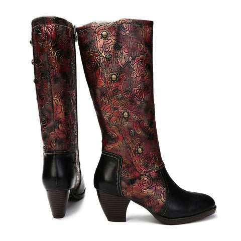 Retro Printed Hand-made Boots