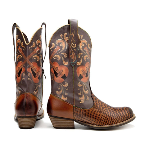 Fish Pattern Cowboy Boots