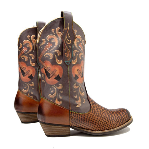 Fish Pattern Cowboy Boots