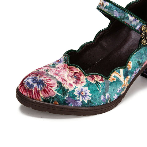 Retro Handmade Embroidered Pumps