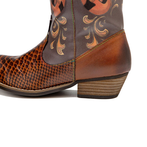 Fish Pattern Cowboy Boots