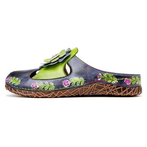 Vintage Printed Handmade Flat Shoes Sandals